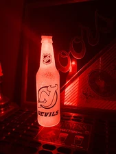NHL New Jersey Devils Hockey 12 oz Beer Bottle Light LED Neon Bar Pub BTC