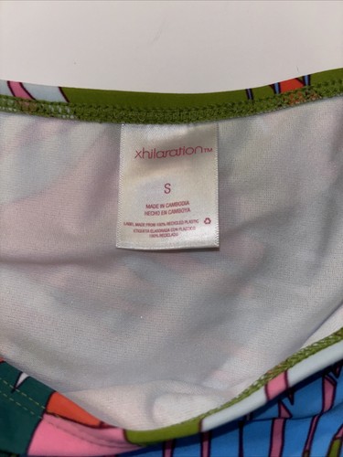 Juniors Side-Tie Cheeky Bikini Bottom Xhilaration Multi Tropical Print Sz S #BJ - Picture 4 of 5
