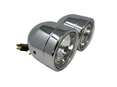 Highway Hawk High Beam Headlight Set ''Shin Yo 3 1/2 Inch'' Chrome with E-Mark
