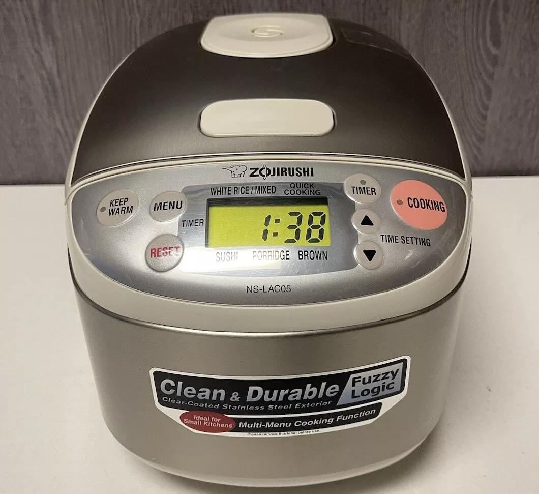 Zojirushi Electric Rice Cooker & Warmer 3 Cup NS-LAC05 Stainless Steel,  TESTED