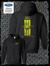 Ford Mustang Green Stripe Logo Official Licensed Hoodie Sweatshirt