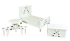 Dollhouse Cream Teddy Bear Bedroom Nursery Furniture Set with Childs Bed