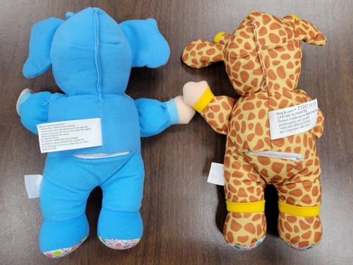 Lot of 2 - Baby's First Sing and Learn ABCs & 123s - Baby Giraffe Elephant Doll - Picture 2 of 13