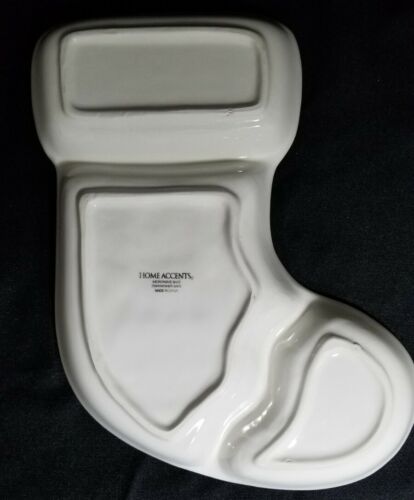 Calza Natalizia Ceramica Pupazzo di Neve Diviso Caramelle/Chip/Immersione Vassoio Accenti Casa 13" - Foto 2 di 5