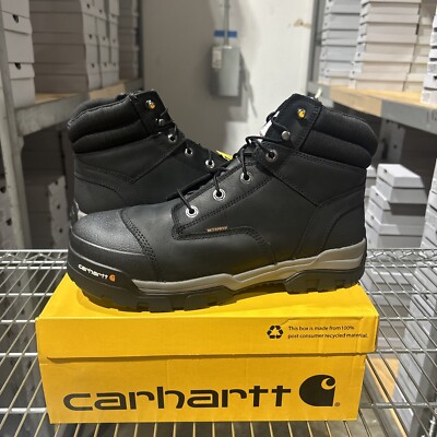 Carhartt Men 6'' Ground Force Composite Toe Waterproof Work Boots Black  12 Wide