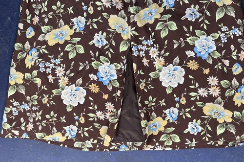 Maxi Falda De Colección Años 90 Y2K Marrón Oscuro Floral Seda Capricho Cottagecore 16 - Imagen 8 de 10