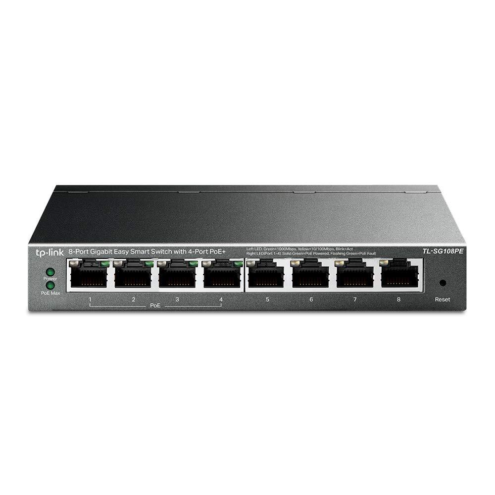 TP-Link PoE Switch 8-Port Gigabit, 4 802.3af/at PoE+ ports up to 30 W for each P