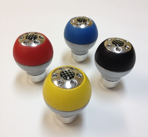 UNIVERSAL GENUINE LEATHER  SPORT RACING GEAR SHIFT LEVER KNOB SK-313 - Foto 1 di 4