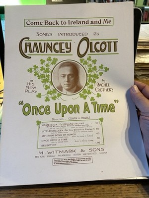 AA 11x14 1917 OLCOTT Revue Sheet Music ONCE UPON A TIME  Ireland And Me 