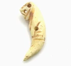 Natural Real Carved Kiew Suea Tiger Thai Amulet LP Sai Wat Klong Dan Rare Fang