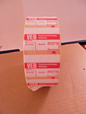 DDR  Rolle  mit  2000  Etiketten VEB  Fischverarbeitung  M&uuml;cheln  Kr. Merseburg