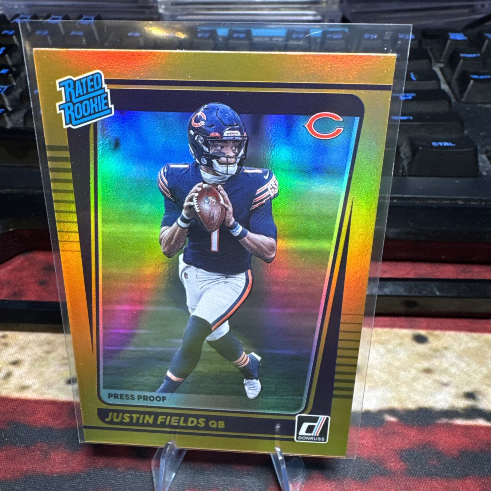 2021 Panini Donruss Justin Fields Gold Press Proof RC Rookie Premium #253