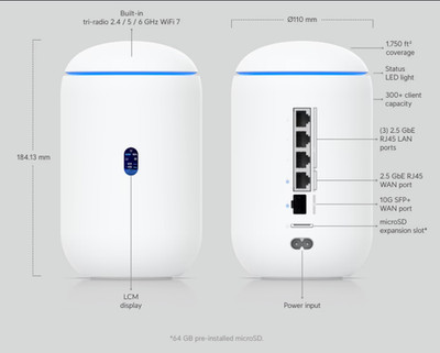NEW / SEALED: Ubiquiti UniFi Dream Router 7 WiFi 7 UDR7-US 10G Cloud Gateway PoE