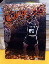 1997-98 Topps Finest Rare Gold Card Dominique Wilkens #155 - w/peel - Spurs