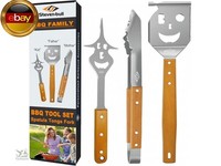 Steven-Bull S Grillbesteck-Set 3-TLG. Extra Langes Grillwerkzeug, Edelstahl