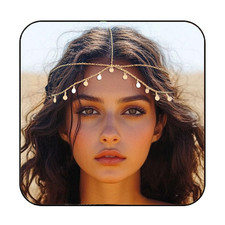 Boho Sequin Head Chain Gold Prom Headpiece Hair Chains Festival Costume Headband