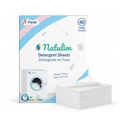 Laundry Detergent Sheets 40 Loads Eco Biodegradable Strips Floral Scent Skin