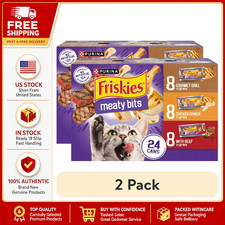 (2 pack) Friskies Meaty Bites Variety Pack Wet Cat Food, 5.5 oz Cans