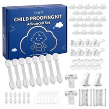 Baby Proofing Kit Advanced Set 50 Pack - Child Safety Hidden Locks for Cabine...