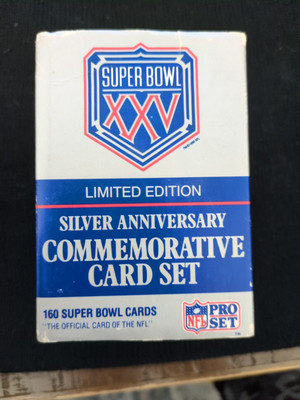 NFL limited edition super bowl 25 set  160 cards silver  $uper $aver anniversary