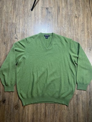 Brooks Brothers 3-Ply 100% Scottish Cashmere Sweater Green 2XL 