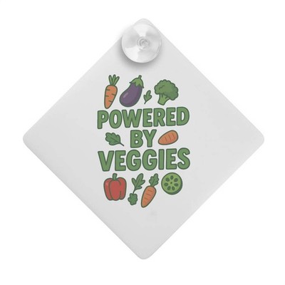 ''Powered By Veggies'' Saugnapf Auto Fenster Schild (CG00031346)