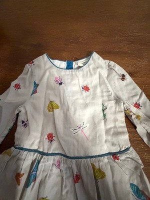 knee length dresses for ladies Girls Blue Daisy Flower Dress with Pockets | Bee Appliqué Summer Dress main image 1