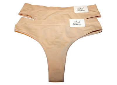 Soft Sensations 1 Pair Mellow Buff Thong Panties/Underwear - Size 5 Small
