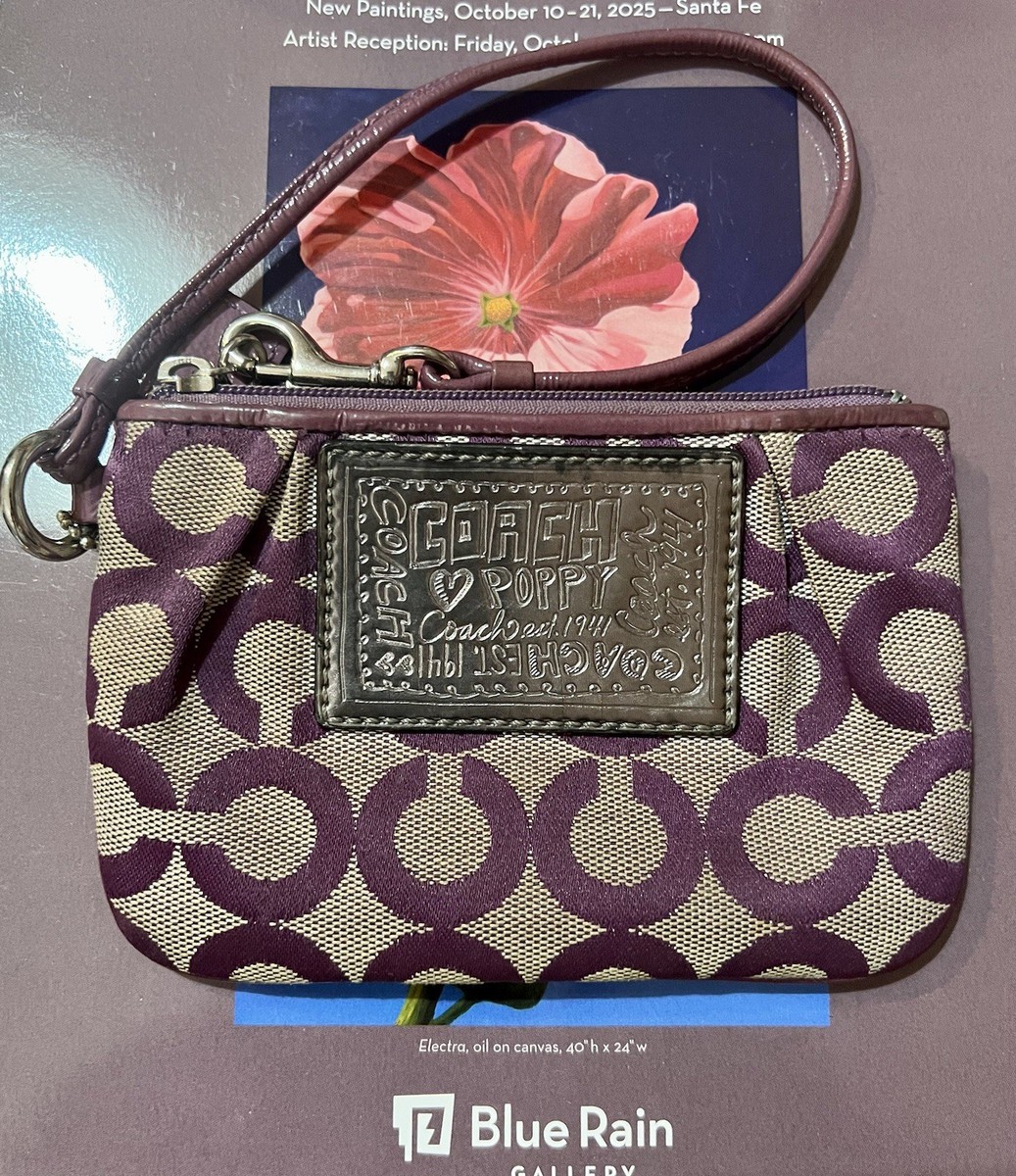 Coach Poppy Purple & Tan Vintage Wristlet. | eBay