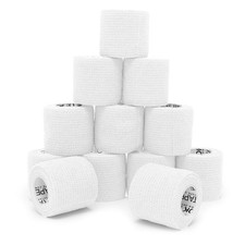 12 Rolls Self Adhesive Bandage Wrap, Elastic Athletic Tape, Self Stick Bandag...
