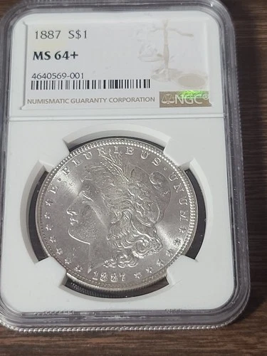 1887-P  $1  MORGAN SILVER DOLLAR PHILADELPHIA NGC MS64+ Blazer
