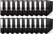 20 Raccoglitore Cartone Ecologico Riciclato Nero a 2 Anelli A4 Dorso 8 Cm Faldon