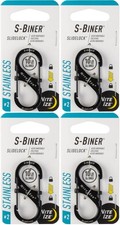 Nite Ize S-Biner SlideLock Stainless Steel Carabiner 2 - Black 4-Pack 