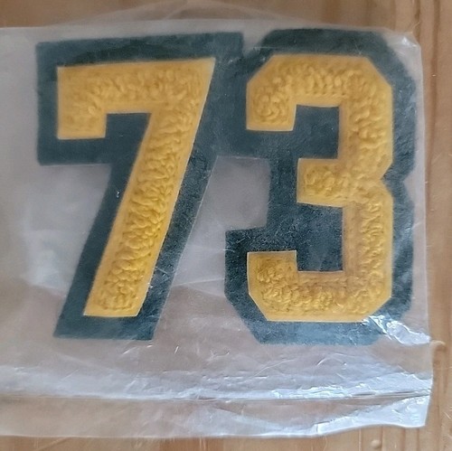 Vintage Black & Yellow 7 & 3 Letterman Jacket Embroidered Patches - Picture 2 of 8