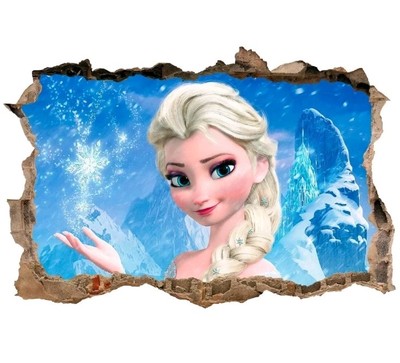 Frozen Elsa Loch in der Wand Kunst Aufkleber 105 cm x 70 cm Neu mit Etikett 