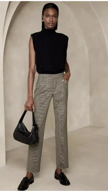 Banana Republic Siena Slim Italian Wool Ankle Pant 18 Plaid $170 793009 NWT