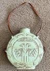 Vintage Frankoma Pottery #59 - Thunderbird Canteen W/Leather Strap - Green