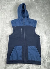 Cinch Vest Mens L Blue Jacket Hooded Sleeveless Full Zip Hoodie Outdoor
