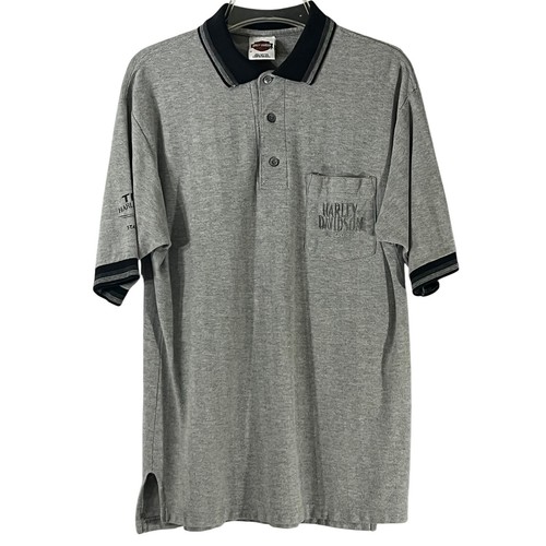 Tilley, Vintage Tilley Harley Davidson NC Gray Polo Shirt Men's M USA