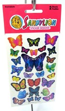 Sandylion Butterfly Kromekote Stickers 2 Sheets 54 pcs Vintage 2002 NIP