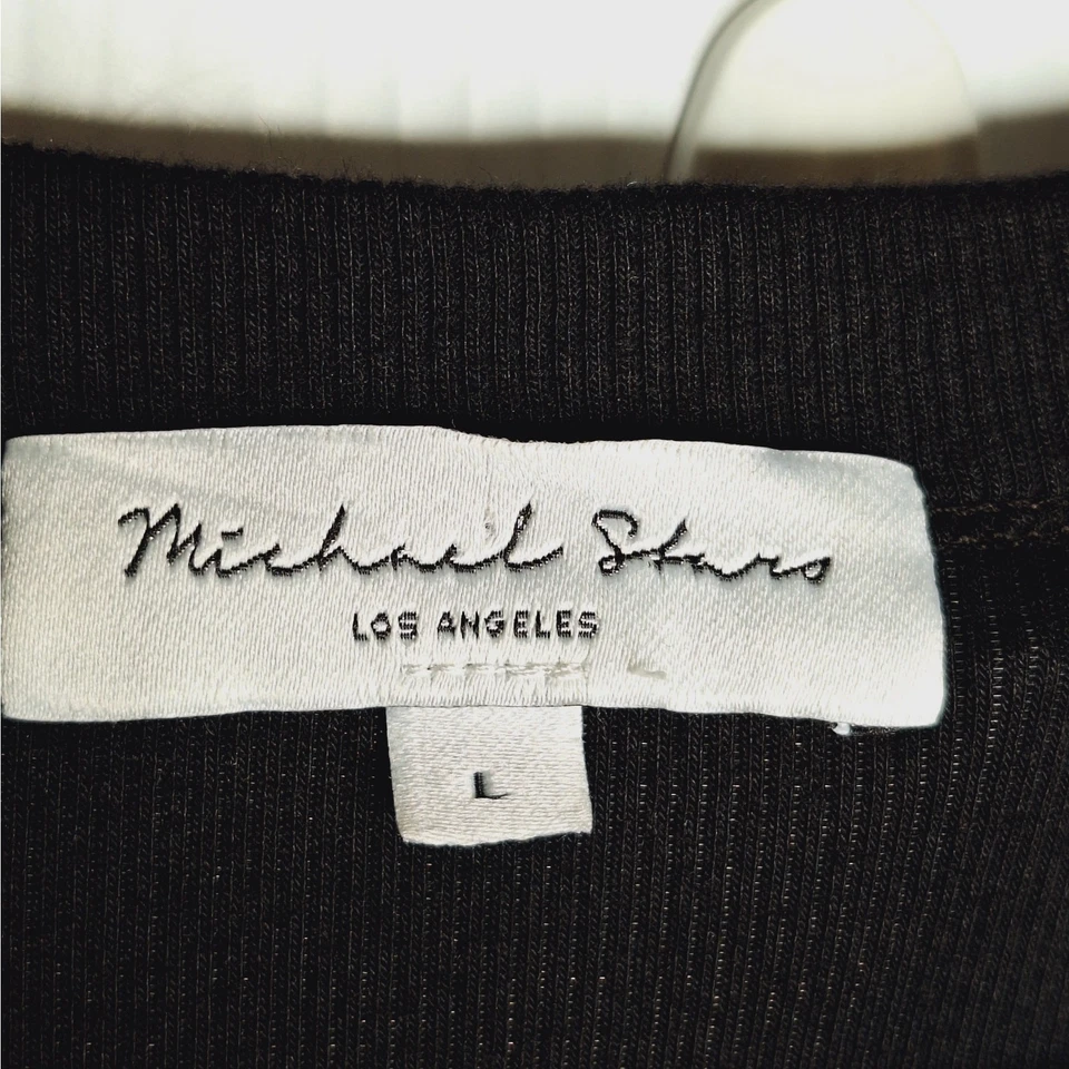 Michael Stars Fowler V-Neck Maxi Dress L Ultra Rib Jersey Knit 25006 Slit Modal - Image 4 of 4