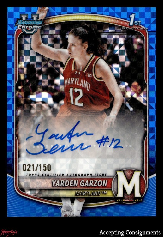 2025-26 Bowman Chrome Univ Blue X-Fractor Yarden Garzon 21/150 ROOKIE 1st AUTO