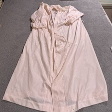 Vintage Christian Dior Robe Womens Pink Lingerie Dressing Gown Lace Trim 70s