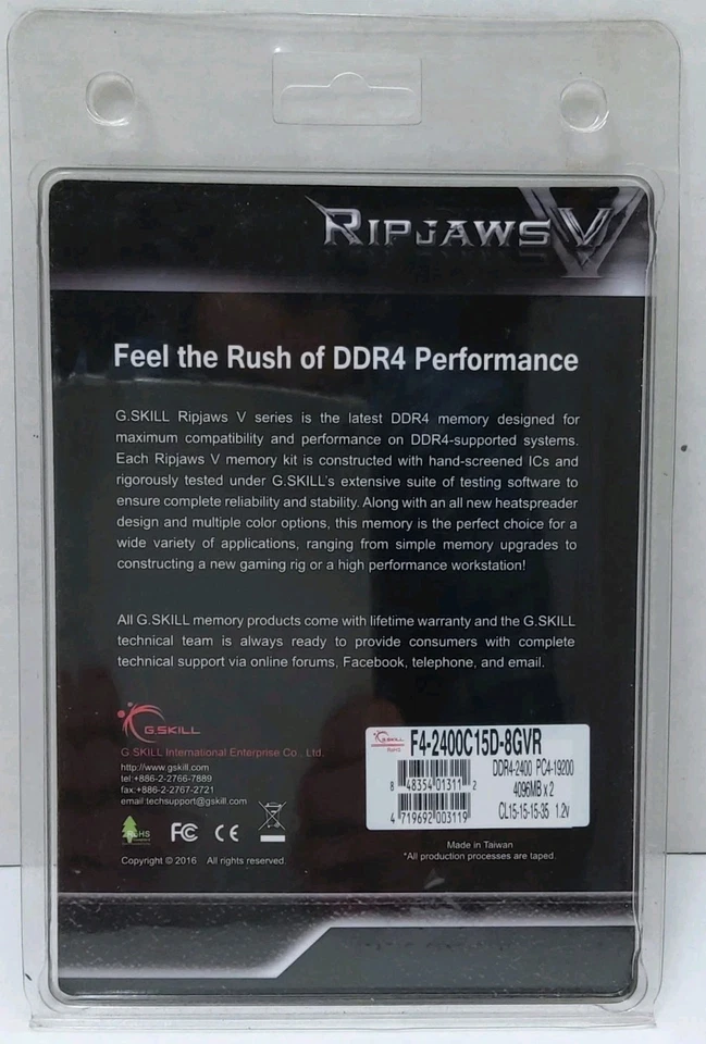 G. SKILL Ripjaws V Series 8GB (2 x 4GB) PC4-21300 (DDR4-2666) Memory... - Image 2 of 2