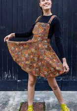 Run & Fly Cottagecore Floral Woodland  Dungaree Pinafore Dress UK 22 24 BNWT 