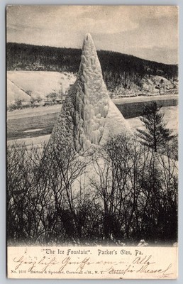 Ice Fountains @ Parkers Glen in Pike County, Pennsylvania - 1906 Postcard A1