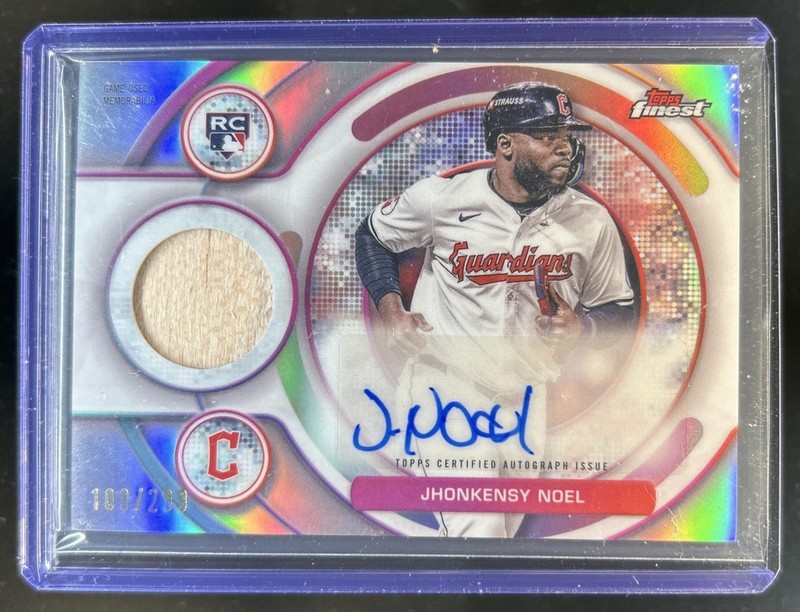 2025 Topps Finest Jhonkensy Noel Rookie Relic Auto RC Bat #/299 Guardians