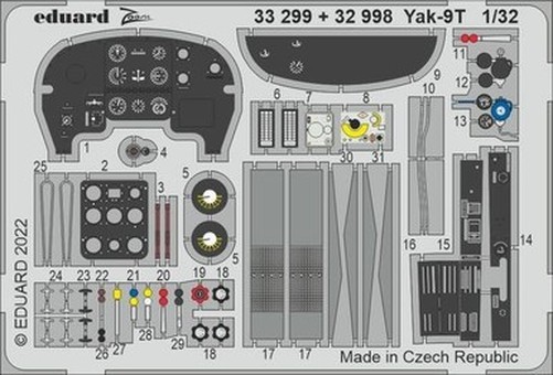 Eduard 32998 1/32 Yak-9T for ICM Photo Etch Detail Set