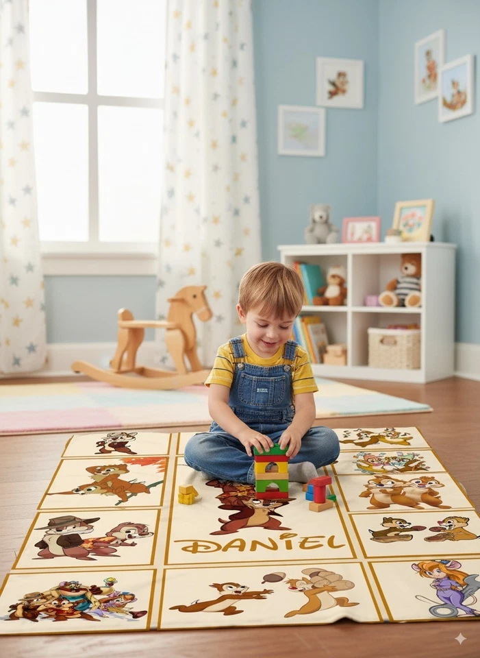 Personalized Name Chip And Dale Cartoon Movie Blanket Art Bedding Plush Blanket - Image 3 of 4