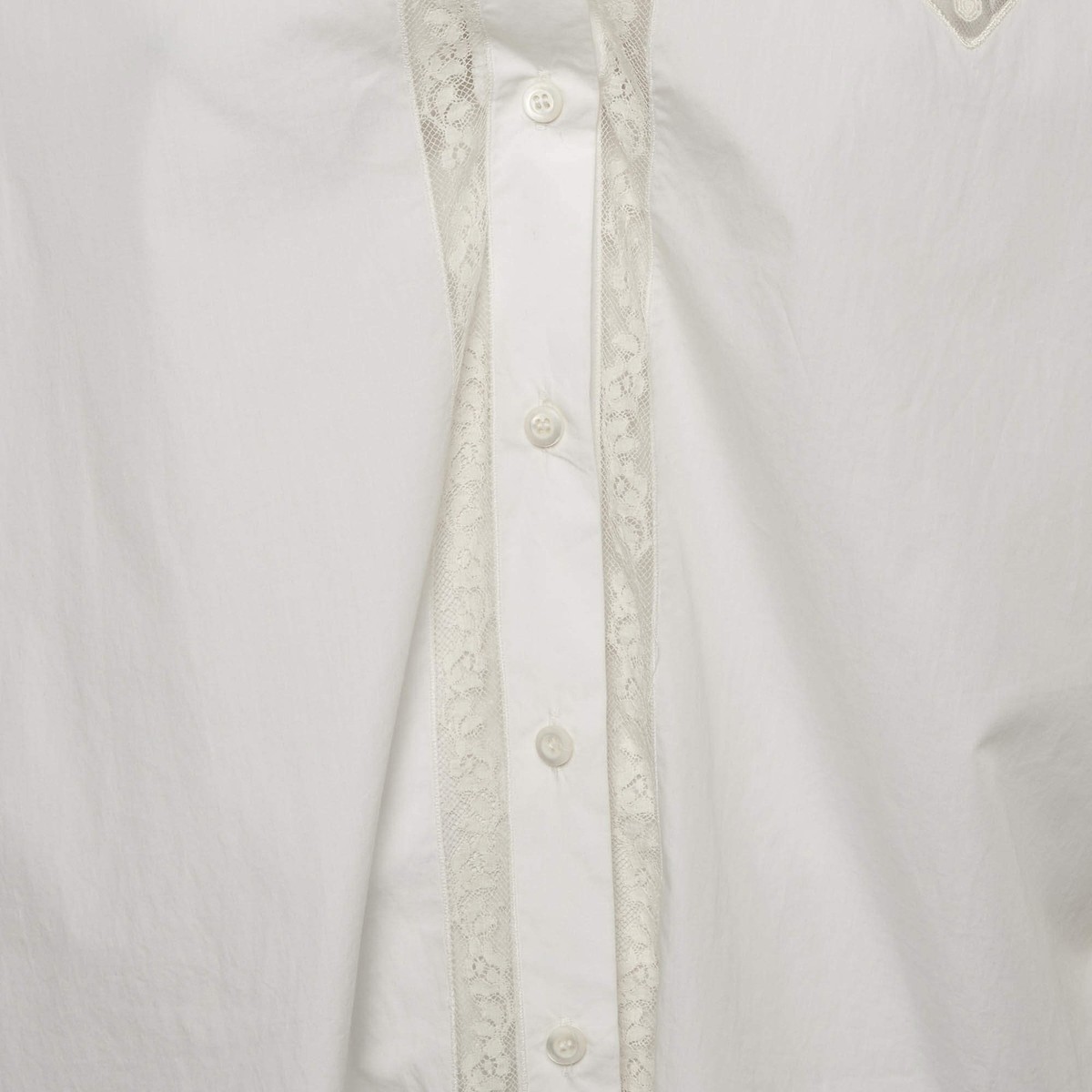 Prada White Cotton Lace Detail Button Shirt XXL | eBay